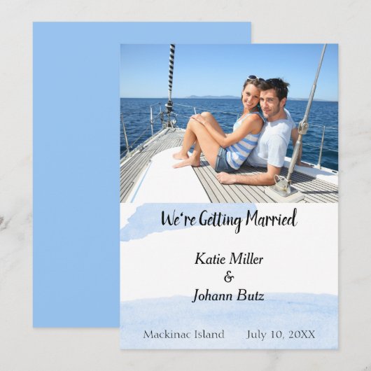 Beach Tropical Nautical Photo Save the Date (Voorkant / Achterkant)