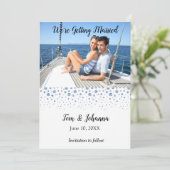 Beach Tropical Nautical Photo Save the Date Kaart (Staand voorkant)