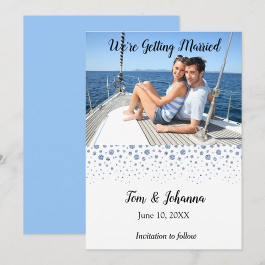 Beach Tropical Nautical Photo Save the Date Kaart (Voorkant / Achterkant)