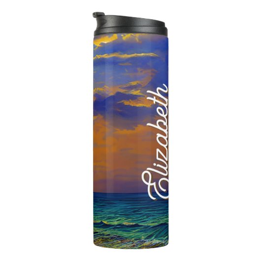 Beach Tropical Ocean Gifts Travel Thermosbeker (Geroteerd rechts)