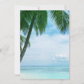 Beach Tropical Ocean Palm Tree Destination Wedinat Kaart (Achterkant)