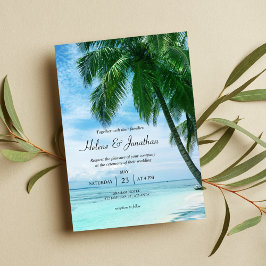 Beach Tropical Ocean Palm Tree Destination Wedinat Kaart
