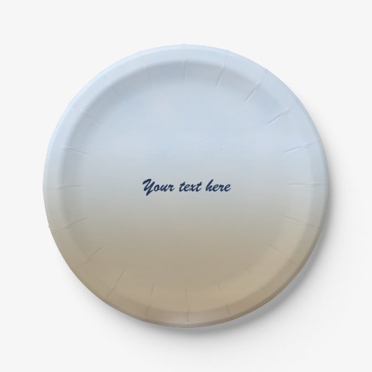 Beach Tropical Ombre Blue Wedding Party Borden Papieren Bordje (Voorkant)