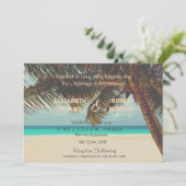 Beach Tropical, Palm Invitation Kaart (Staand voorkant)