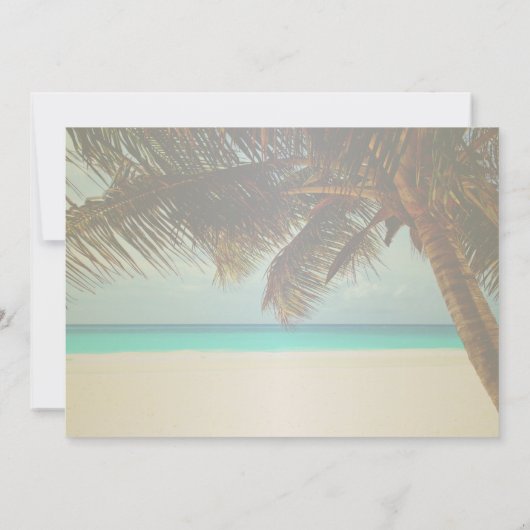 Beach Tropical, Palm Invitation Kaart (Achterkant)