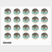 Beach Tropical, Palm Ronde Sticker (Vel)