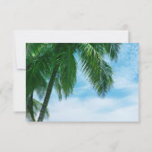 Beach Tropical Palm Tree Ocean Destination Wedinat RSVP Kaartje (Achterkant)