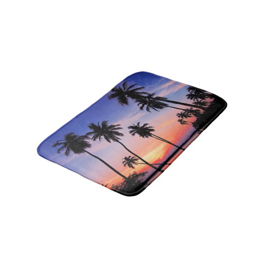 Beach Tropical Palm Trees Badmat (Gekanteld)
