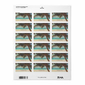 Beach Tropical, Palm Wedding Label (Full Sheet)