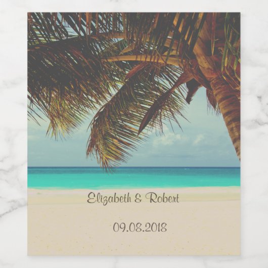 Beach Tropical, Palm Wijn Etiket (Enkel label)