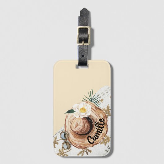 Beach Tropical Personalized Bagagelabel (Voorkant (verticaal))