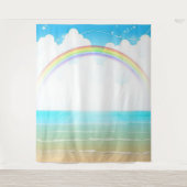Beach Tropical Photo Background Tapestry Wandkleed (Voorkant)