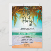 Beach Tropical Scene Party Birthday Celebration Kaart (Voorkant)