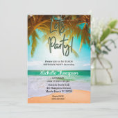Beach Tropical Scene Party Birthday Celebration Kaart (Staand voorkant)