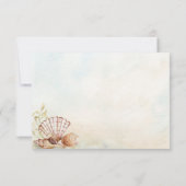 Beach Tropical Seashells Waterverf Weddenschap RSVP Kaartje (Achterkant)