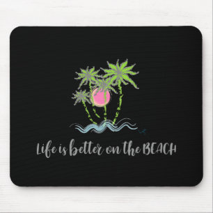 Beach Tropical Style Summer Graphic Black Muismat