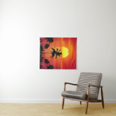 Beach Tropical Sunset Sunrise Palm Trees Island Wandkleed (In Situ (horizontaal))