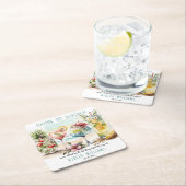 Beach Tropical Thlekte Cocktails Bachelorette Part Kartonnen Onderzetters (Insitu)