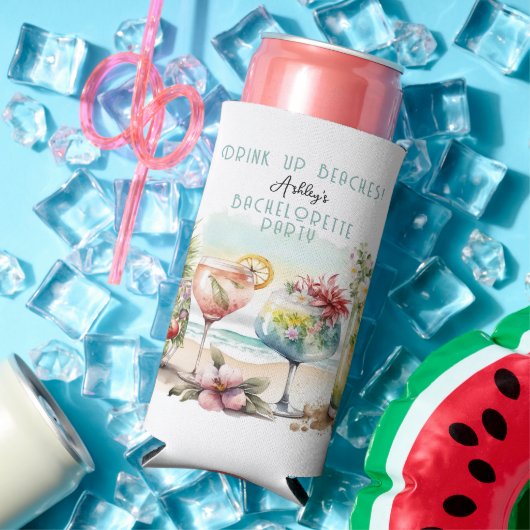 Beach Tropical Thlekte Cocktails Bachelorette Part Seltzer Blikjeskoeler (Insitu Zomer)