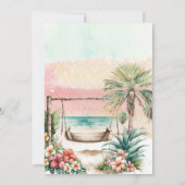 Beach Tropical Thlekte Cocktails Engagement Party Kaart (Achterkant)