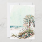 Beach Tropical Thlekte Cocktails Engagement Party Kaart (Achterkant)
