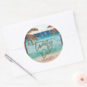 Beach Tropical Twenty First 21st Birthday sticker (Envelop)