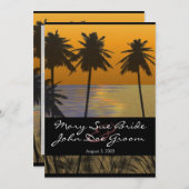 Beach Tropical Wedding Invitations Kaart (Voorkant / Achterkant)
