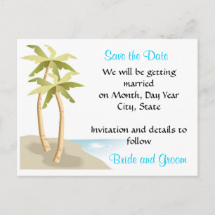 Beach/Tropical Wedding Save the Date Briefkaart