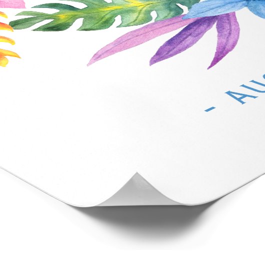 Beach tropical wreatous bruiloft welkomstbord poster (Hoek)