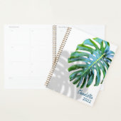 Beach/Tropisch lef w Shadow White Wood Jouw naam Planner (Display)