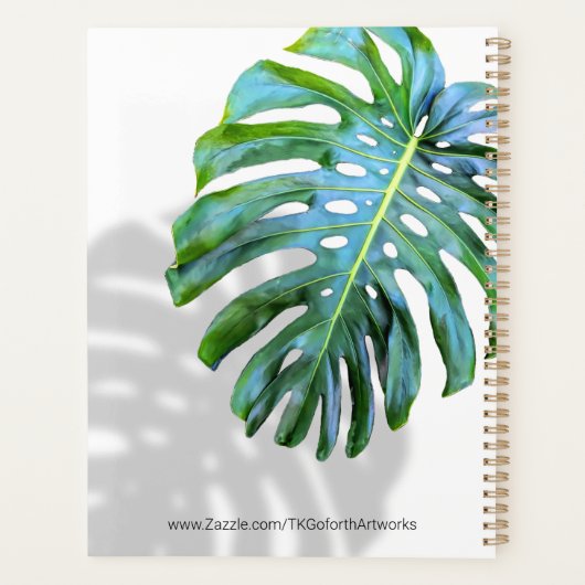 Beach/Tropisch lef w Shadow White Wood Jouw naam Planner (Achterkant)