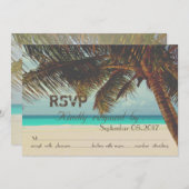 Beach,Tropisch,Palm RSVP Kaart (Voorkant / Achterkant)