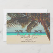 Beach,Tropisch,Palm Wedding Save the date (Voorkant)