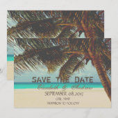 Beach,Tropisch,Palm Wedding Save the date (Voorkant / Achterkant)