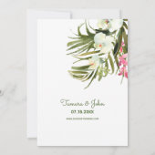 Beach Tropisch Roze Floral White Orchids Greenery Kaart (Achterkant)