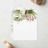 Beach tropisch roze witte Florenz blanco Notitiekaartje (Voorkant / Achterkant in situ)