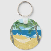 Beach ~ Tropische bek Hammock Vacking Sleutelhanger (Voorkant)