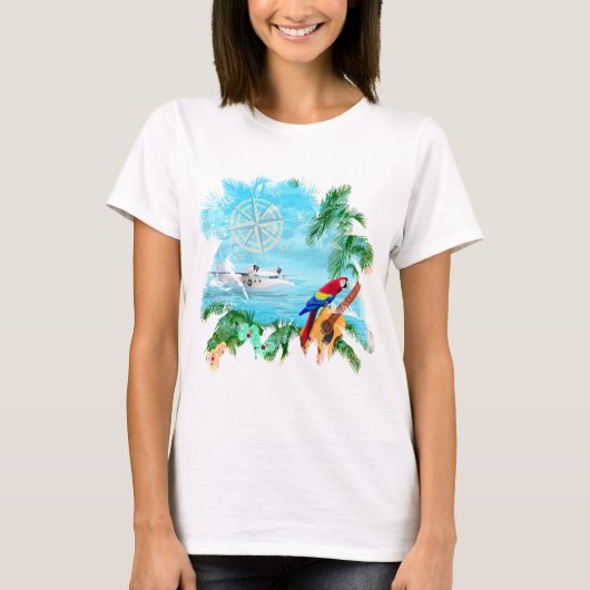 Beach tropische muziek t-shirt (Voorkant)