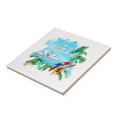 Beach tropische muziek tegeltje (Zijkant)