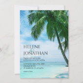 Beach Tropische Ocean Destination Wedding Kaart (Voorkant)