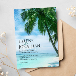 Beach Tropische Ocean Destination Wedding Kaart