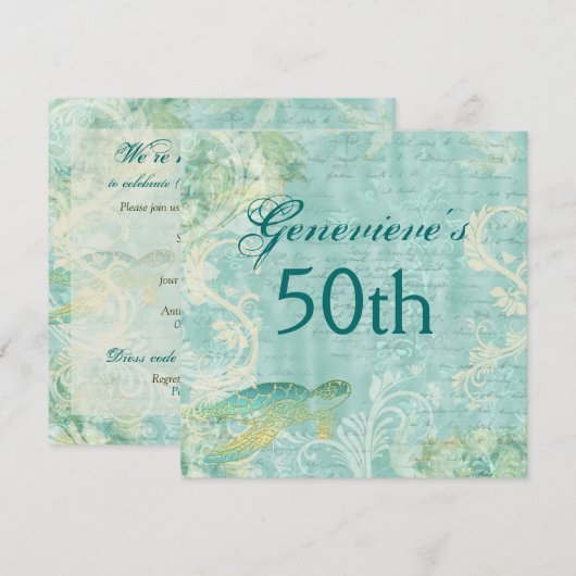 Beach tropische verjaardagsfeestje CUSTOM Kaart (Voorkant / Achterkant)