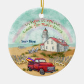 Beach Truck Lighthouse Keramisch Ornament (Voorkant)