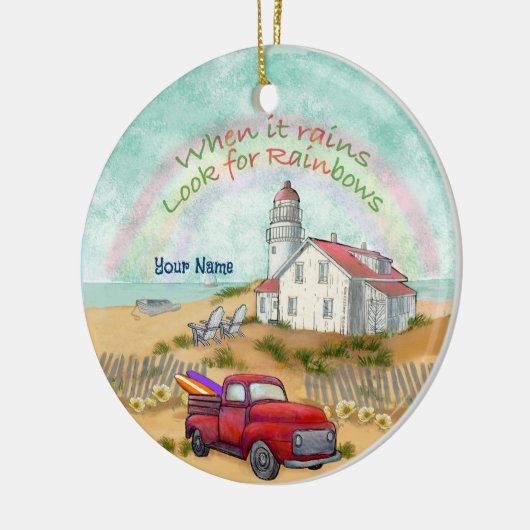Beach Truck Lighthouse Keramisch Ornament (Links)