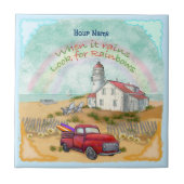 Beach Truck Lighthouse Tegeltje (Voorkant)