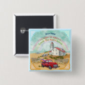 Beach Truck Lighthouse Vierkante Button 5,1 Cm (Voorkant /achterkant)