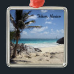 Beach Tulum, Mexico - sun - vakantie - sierbloem Metalen Ornament<br><div class="desc">Mooi strand van Tulum,  Mexico

Foto van Pierrette PaquinCarleton Place,  Ont</div>