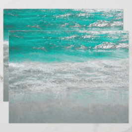 Beach Turquoise Coastal Ocean Waves Tropical Art