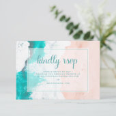 Beach Turquoise Ocean Coastal Wedding RSVP (Staand voorkant)