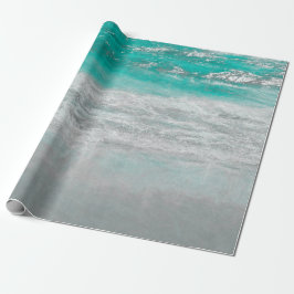 Beach Turquoise Ocean Waves Tropical Coastal Art Cadeaupapier